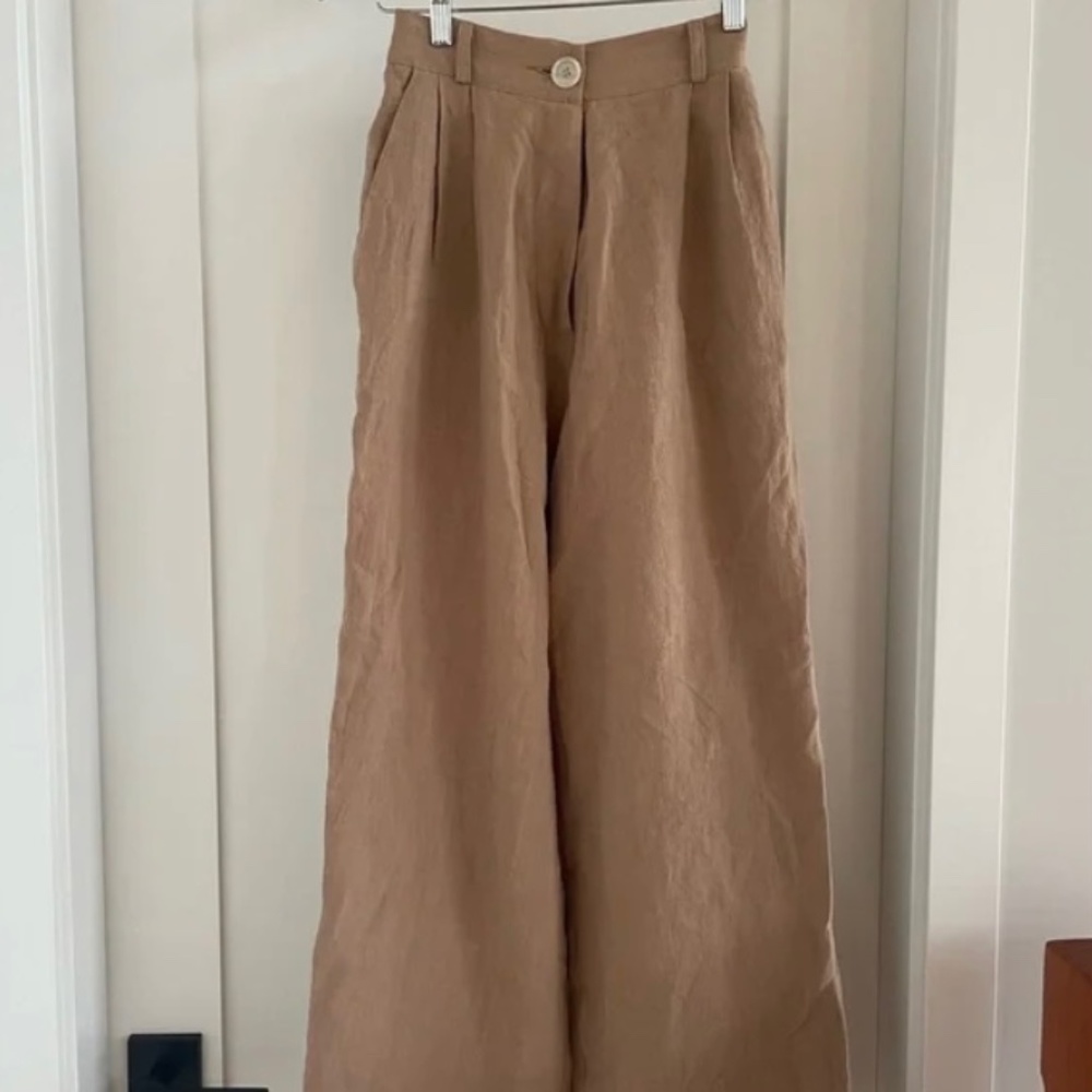 Boheme linen trousers, tan XS/S